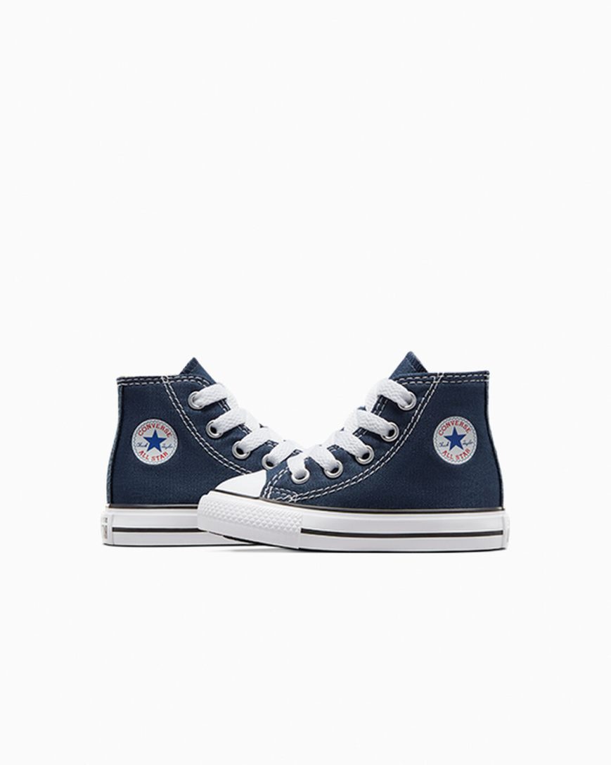 Zapatillas Altas Converse Chuck Taylor All Star Classic Niño Azul Marino | PE 748L0P